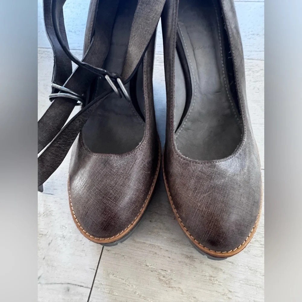 Brunello Cucinelli Designer Platform Leather Wedges Heels 40 US 9.5-10
